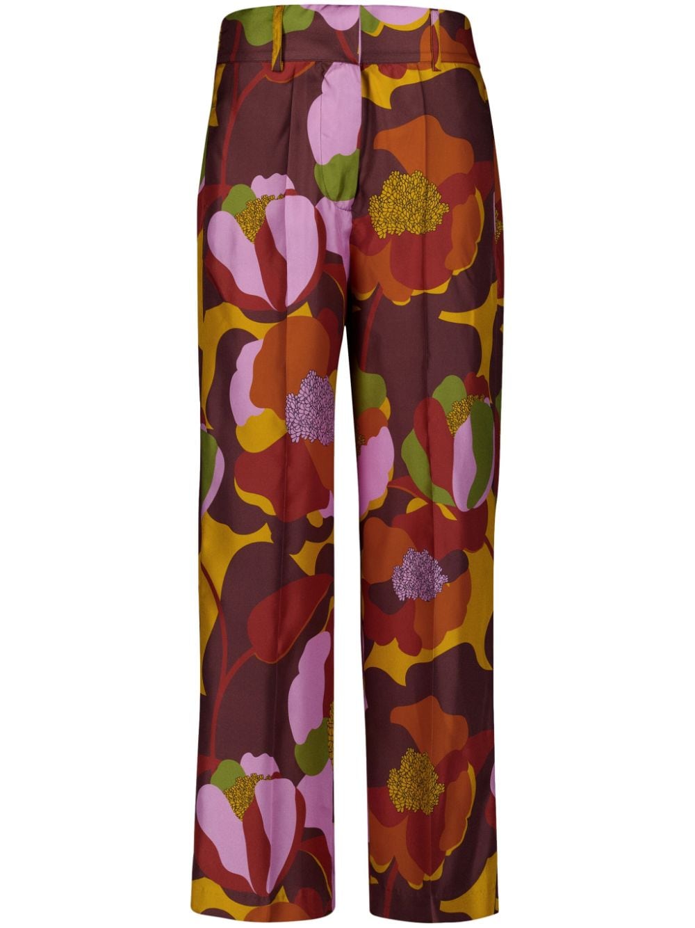 PAULA floral-print silk pants - Brown von PAULA