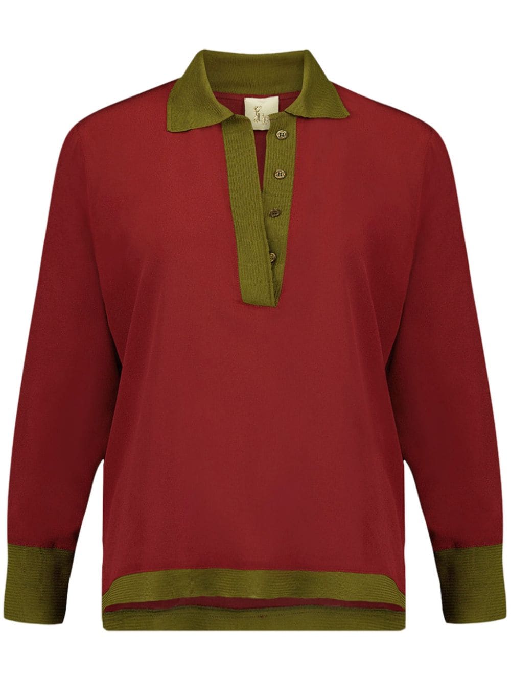 PAULA long sleeve v-neck top - Red von PAULA