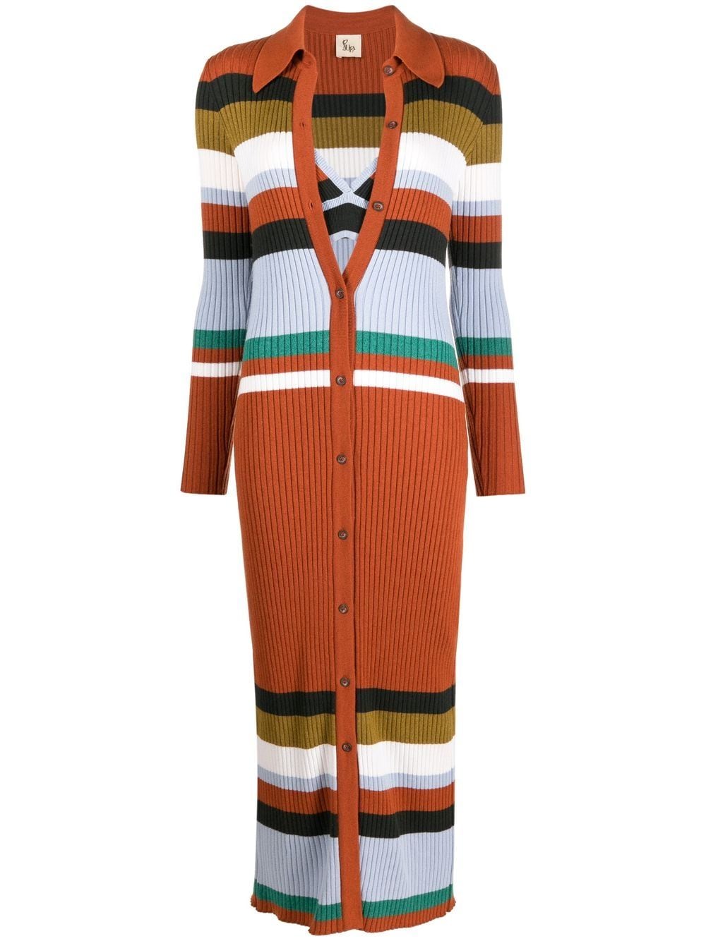 PAULA striped ribbed-knit dress - Orange von PAULA