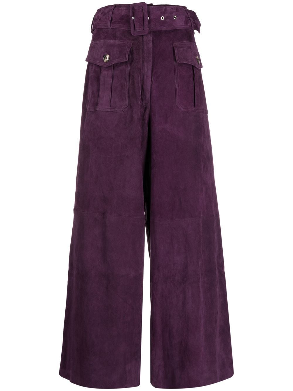 PAULA wide-leg suede trousers - Purple von PAULA