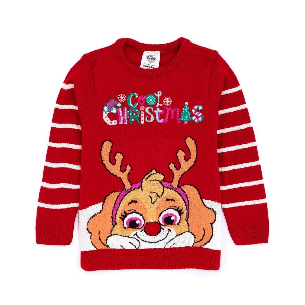 Pullover Weihnachtliches Design Mädchen Rot Bunt 122 von PAW PATROL