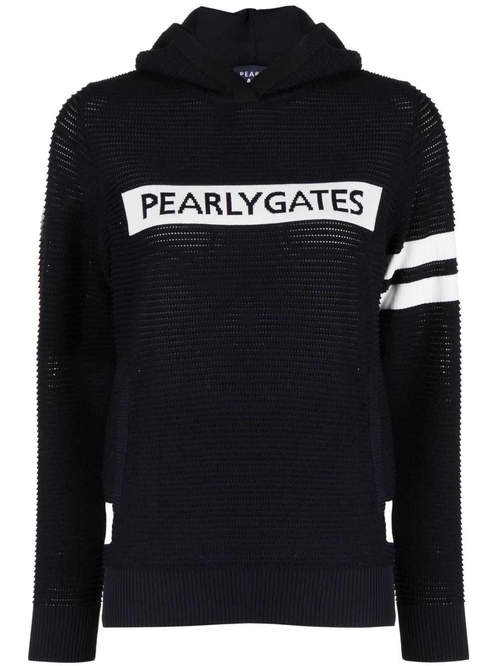 PEARLY GATES intarsia-knit logo hooded jumper - Black von PEARLY GATES