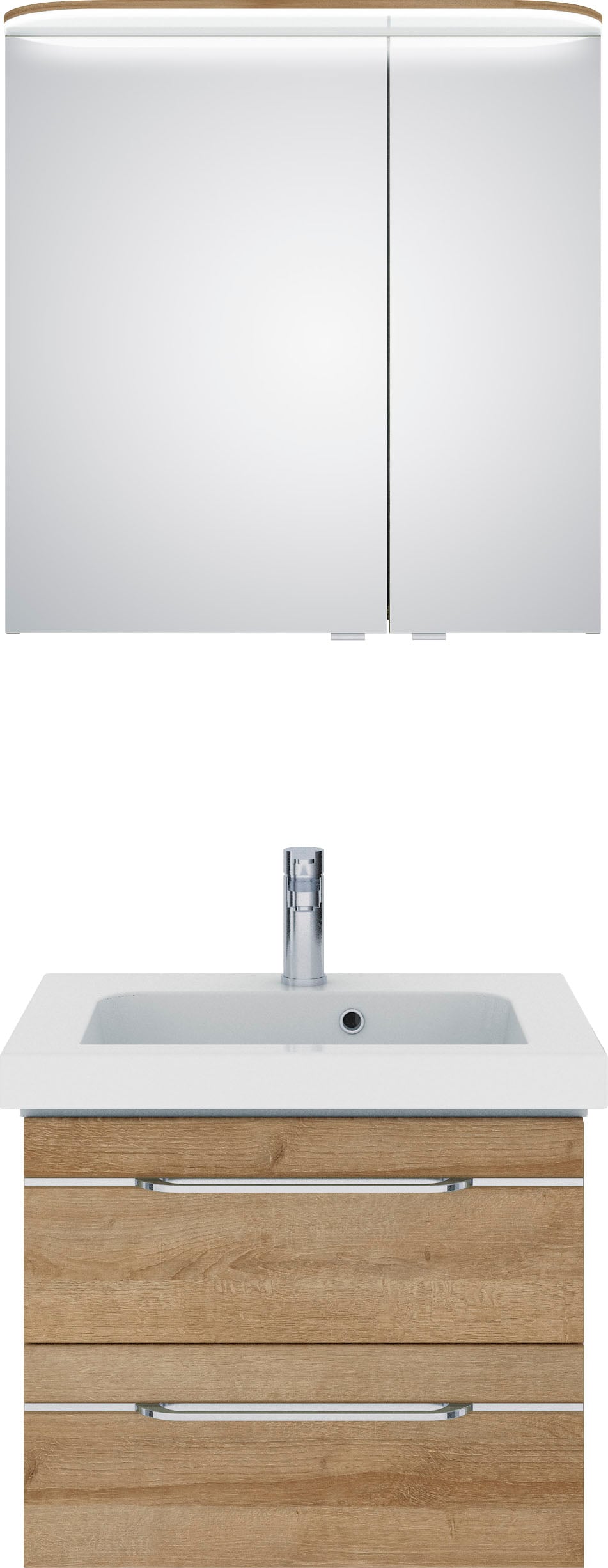 Saphir Badmöbel-Set »Balto Sprint 2-teilig, Mineralmarmor-Waschtisch mit LED-Spiegelschrank«, (2 St.) von Saphir