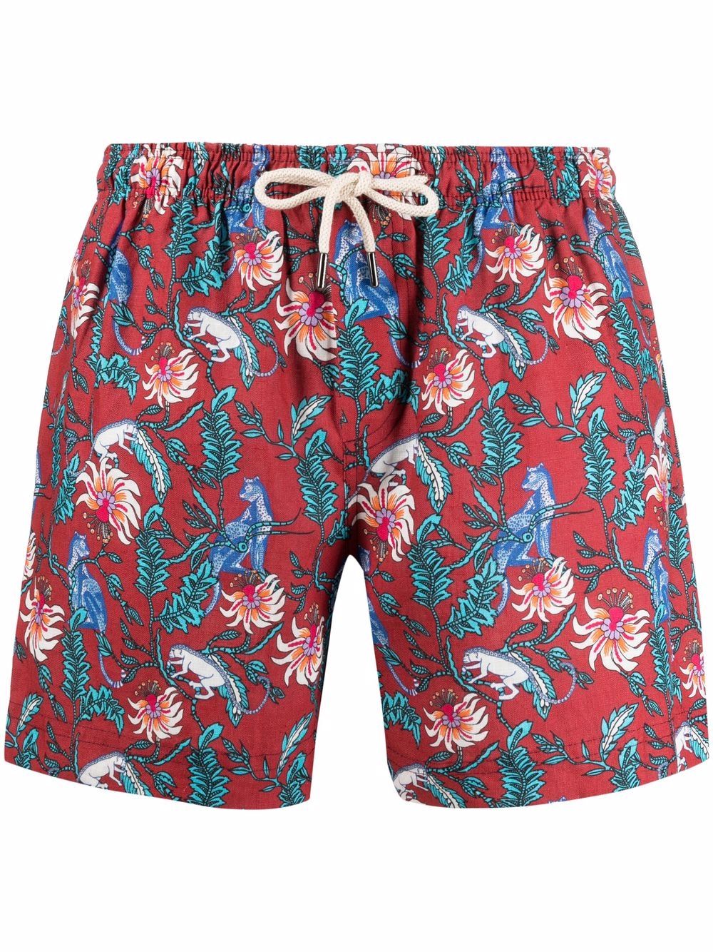 PENINSULA SWIMWEAR malindi floral-print swimming shorts - Red von PENINSULA SWIMWEAR