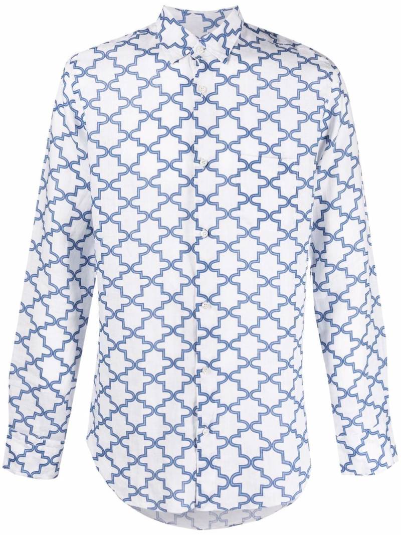PENINSULA SWIMWEAR pattern-print linen shirt - White von PENINSULA SWIMWEAR