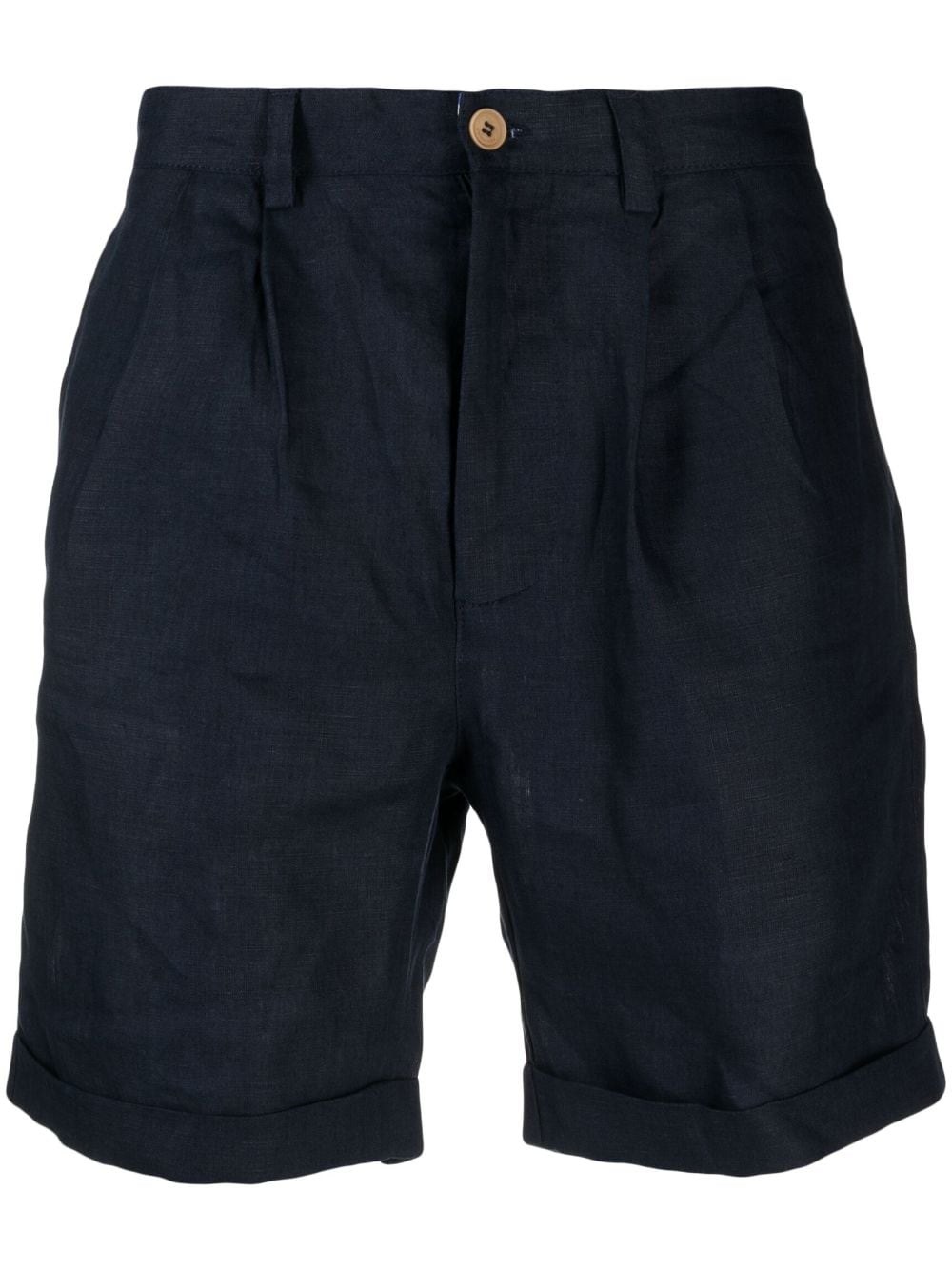 PENINSULA SWIMWEAR straight-leg linen bermuda shorts - Blue von PENINSULA SWIMWEAR