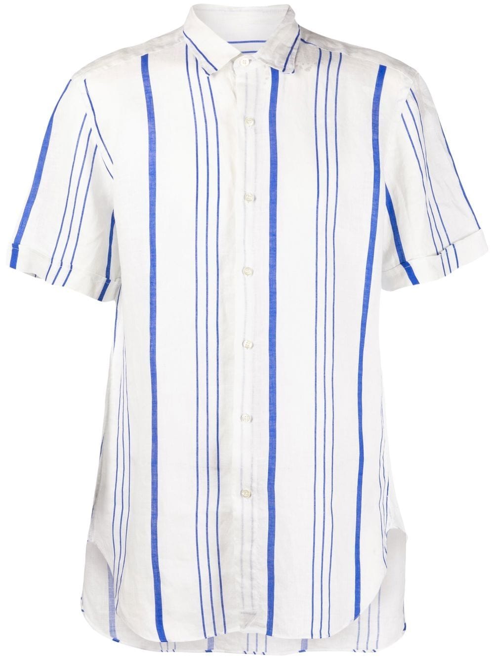 PENINSULA SWIMWEAR stripe-print short.sleeved shirt - White von PENINSULA SWIMWEAR