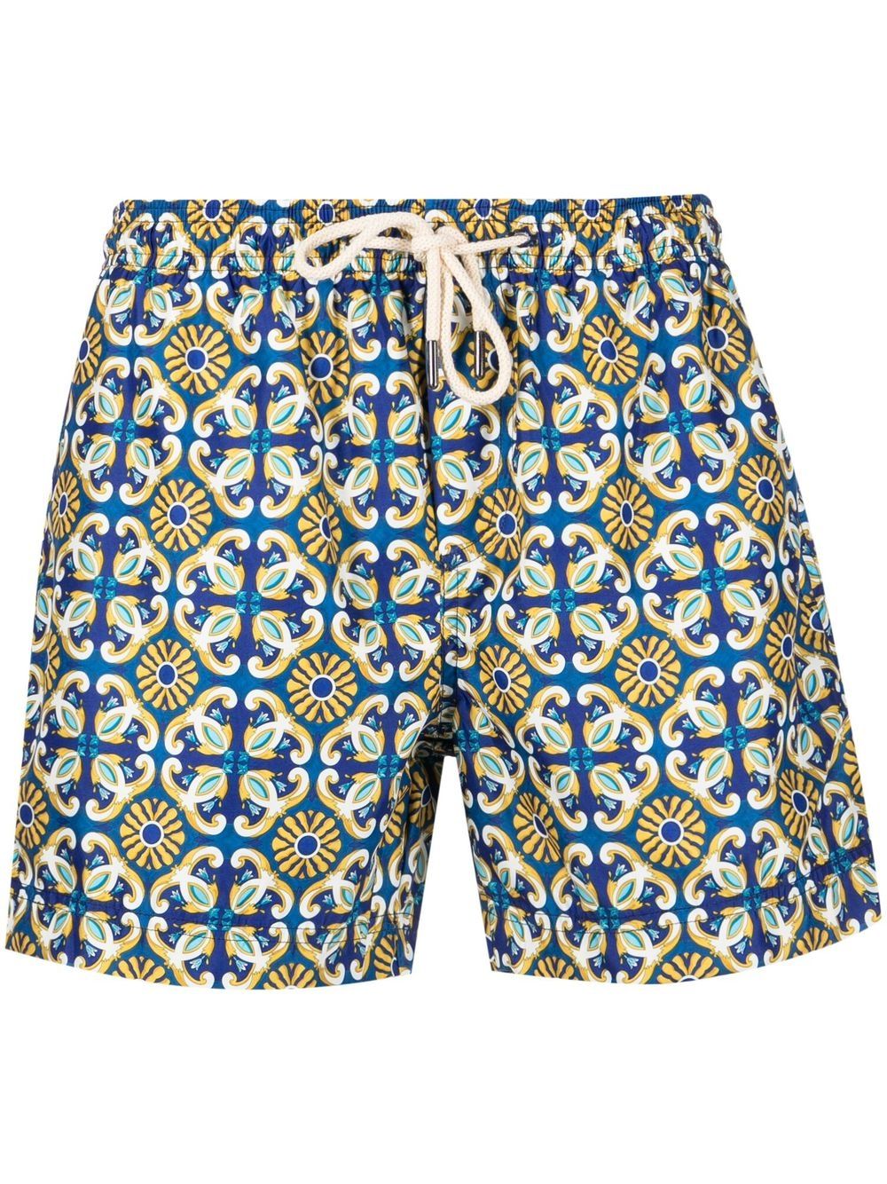 PENINSULA SWIMWEAR tile-print swim shorts - Blue von PENINSULA SWIMWEAR