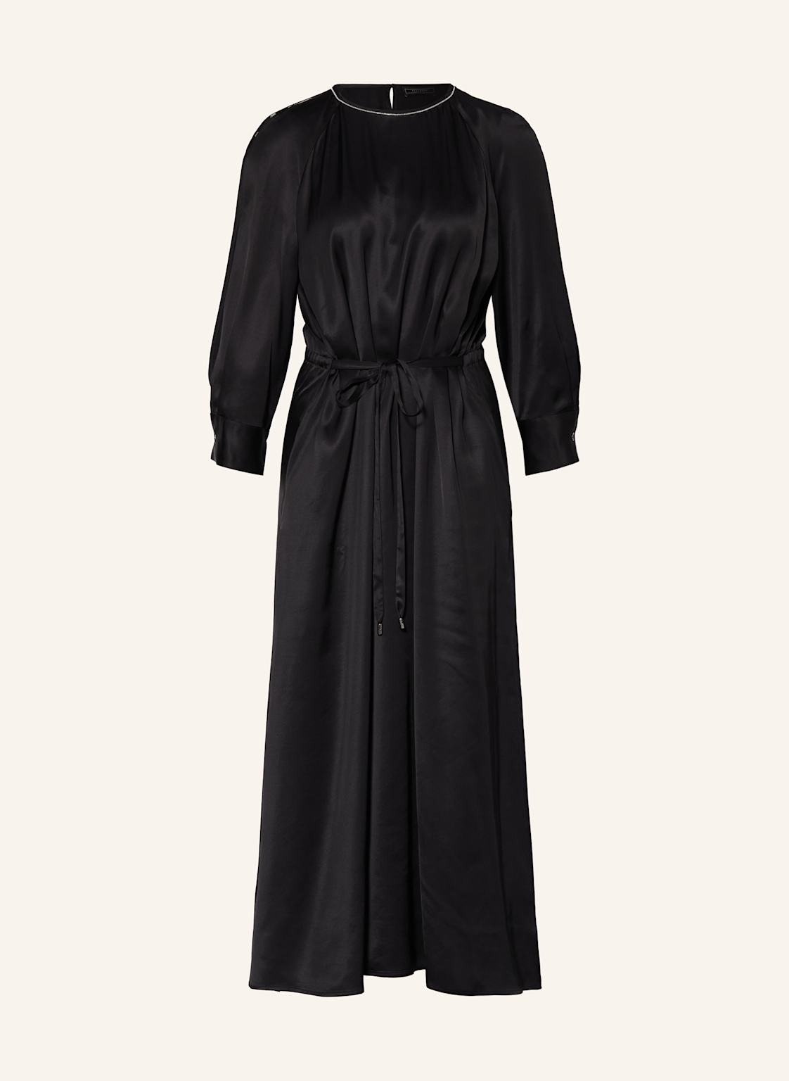 Peserico Satinkleid Mit Cut-Outs Und Schmucksteinen schwarz Peserico Satinkleid Mit Cut-Outs Und Schmucksteinen schwarz von PESERICO