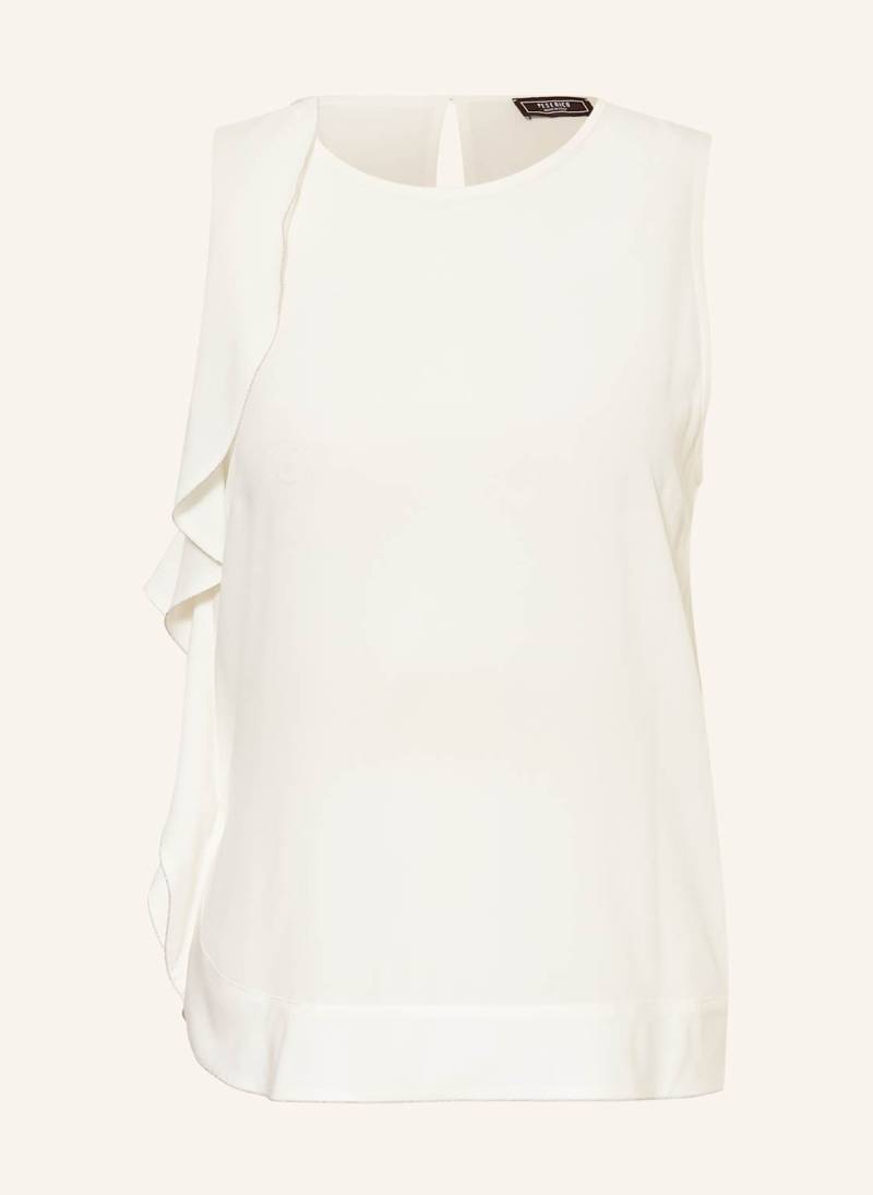 Peserico Seidentop Mit Schmuckperlen Und Volants beige von PESERICO
