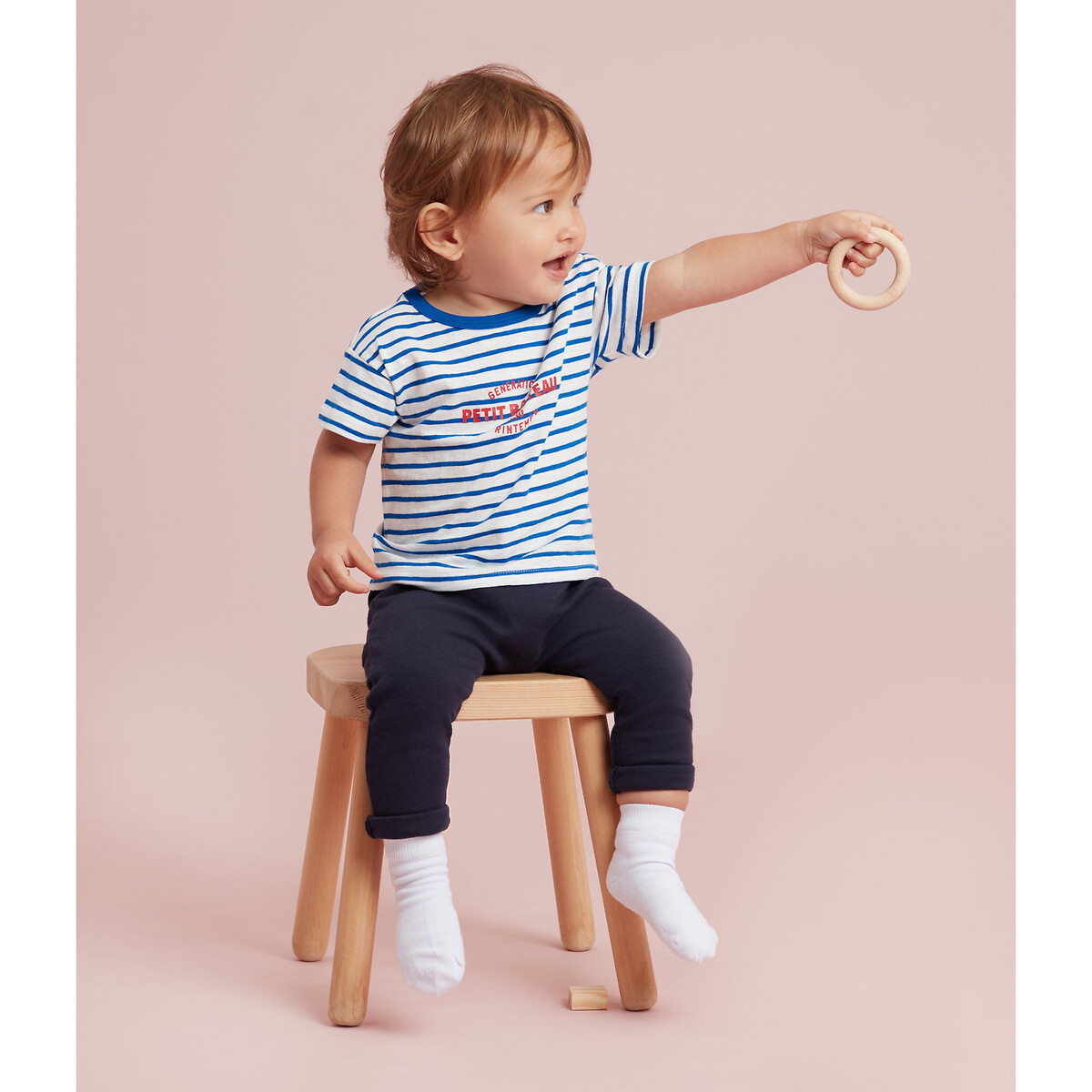 Gestreiftes T-Shirt, kurze Ärmel von PETIT BATEAU