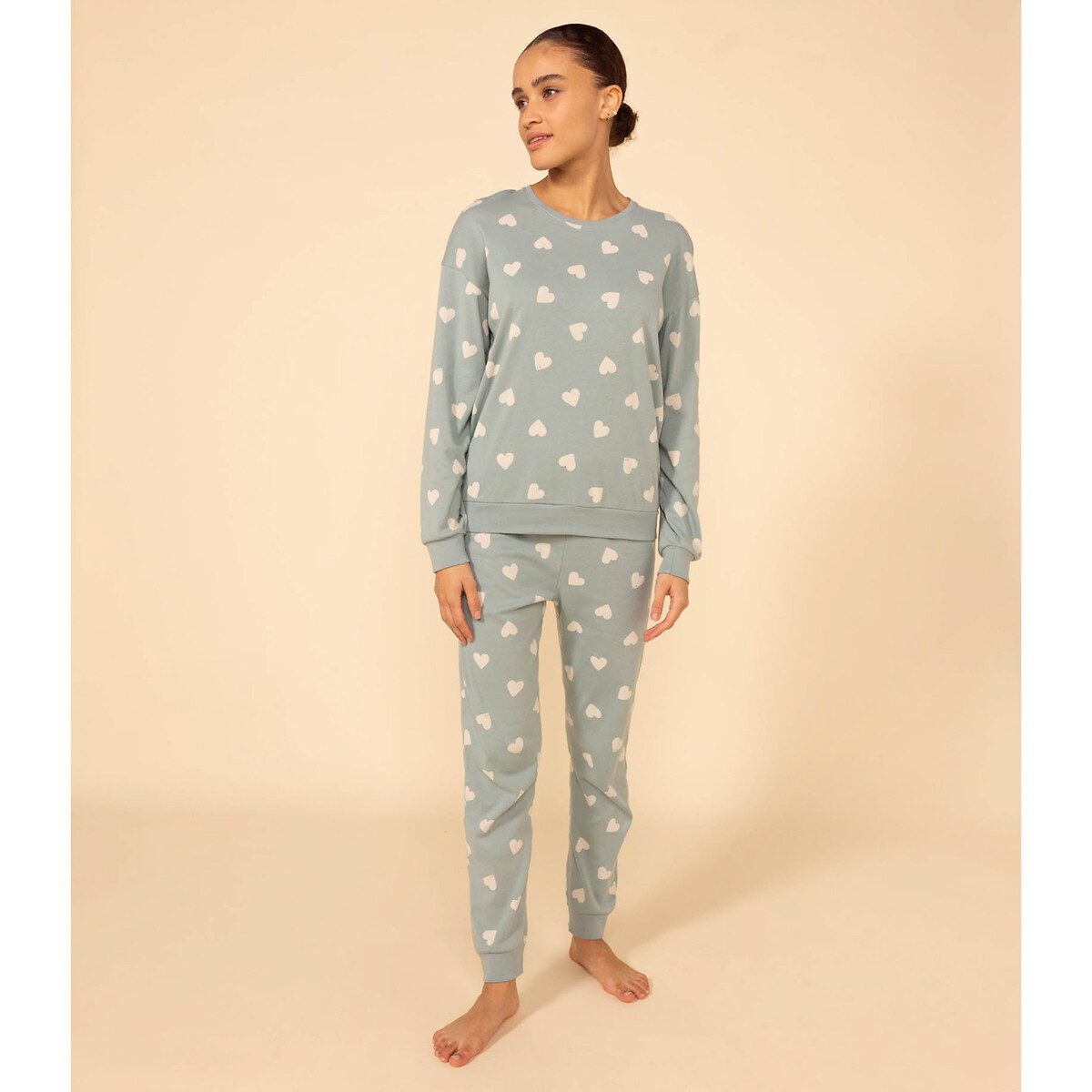 Langärmeliger Pyjama Lienne, Baumwolle von PETIT BATEAU