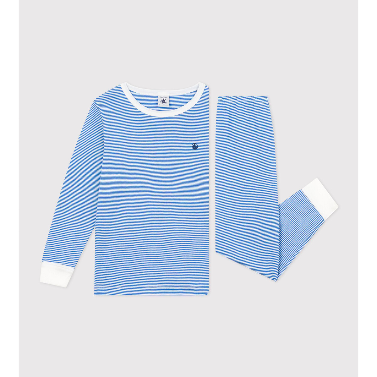 Langer Pyjama aus Baumwolle, gestreift von PETIT BATEAU