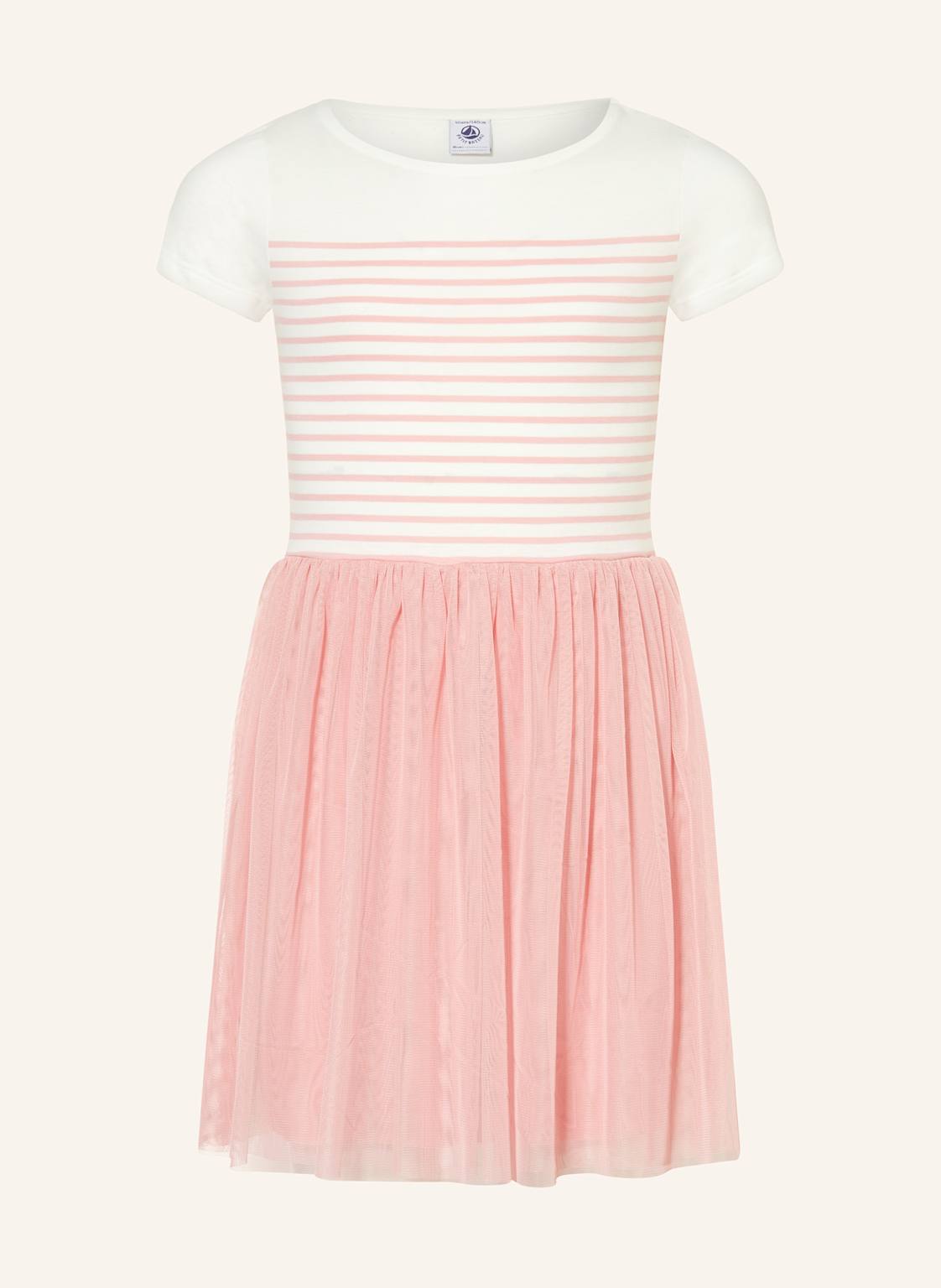 Petit Bateau Kleid Im Materialmix weiss Petit Bateau Kleid Im Materialmix weiss von PETIT BATEAU