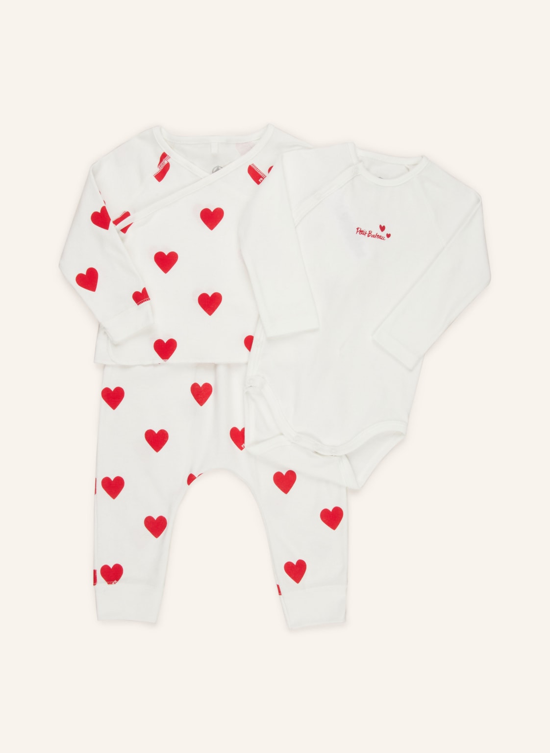 Petit Bateau Set Malla: Body, Jerseyjacke Und Jerseyhose weiss von PETIT BATEAU