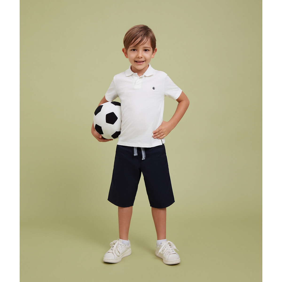 Poloshirt mit kurzen Ärmeln, Baumwolle von PETIT BATEAU