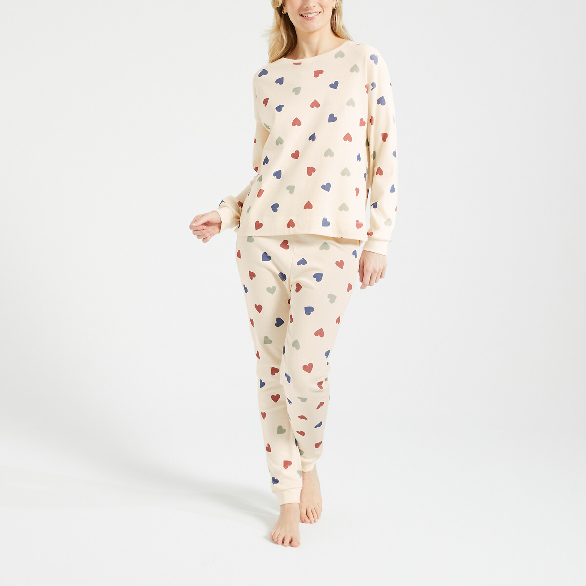 Pyjama mit langen Ärmeln, Feinripp von PETIT BATEAU