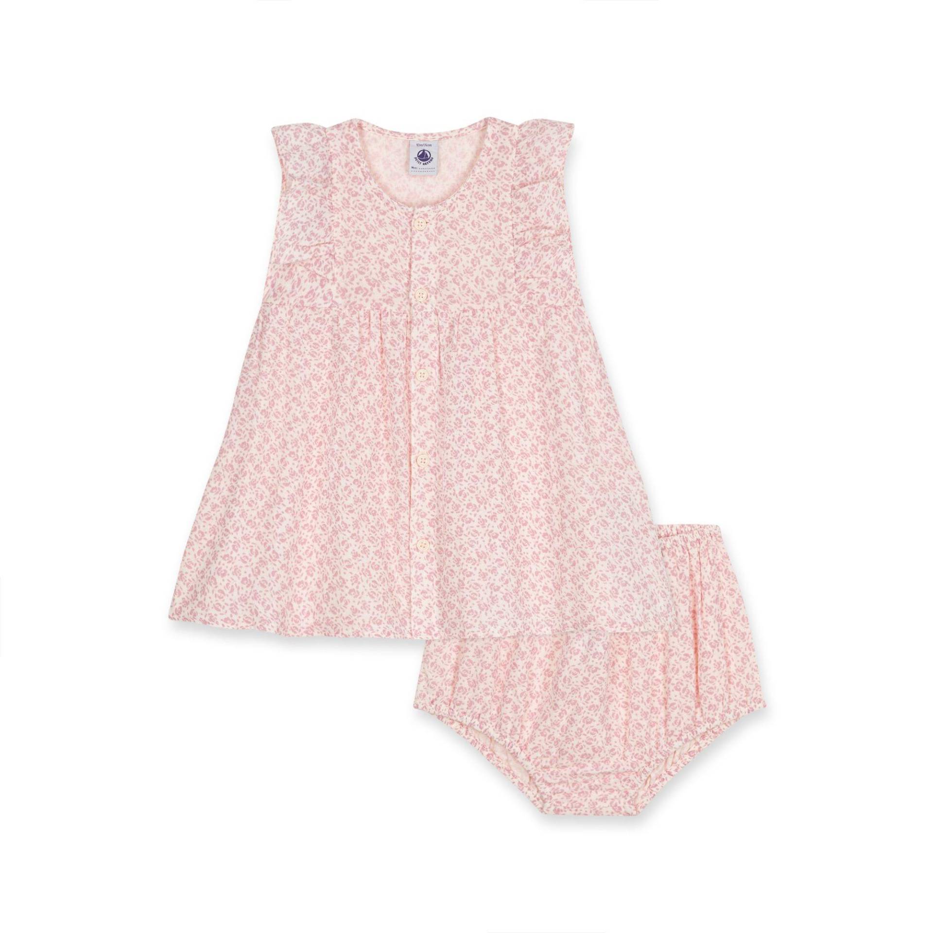 Set: Kleid & Pluderhose Unisex Rosa  18M von PETIT BATEAU