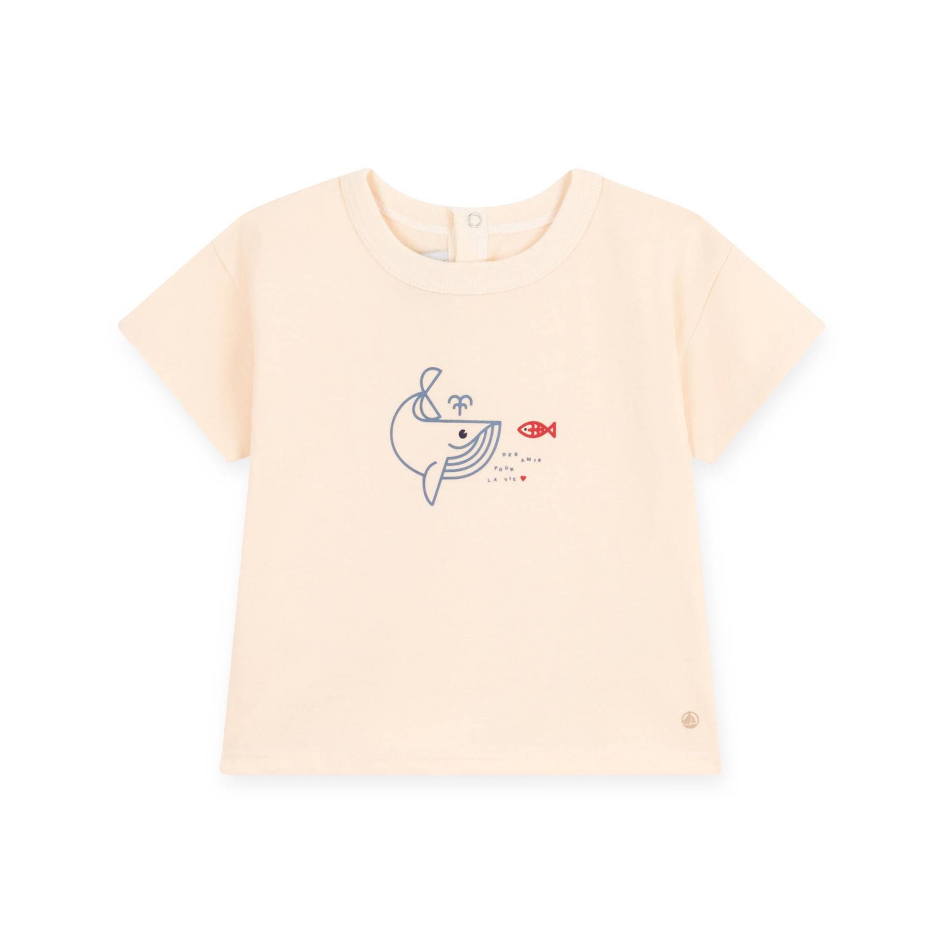 T-shirt, Rundhals, Kurzarm Unisex Ecru  24M von PETIT BATEAU