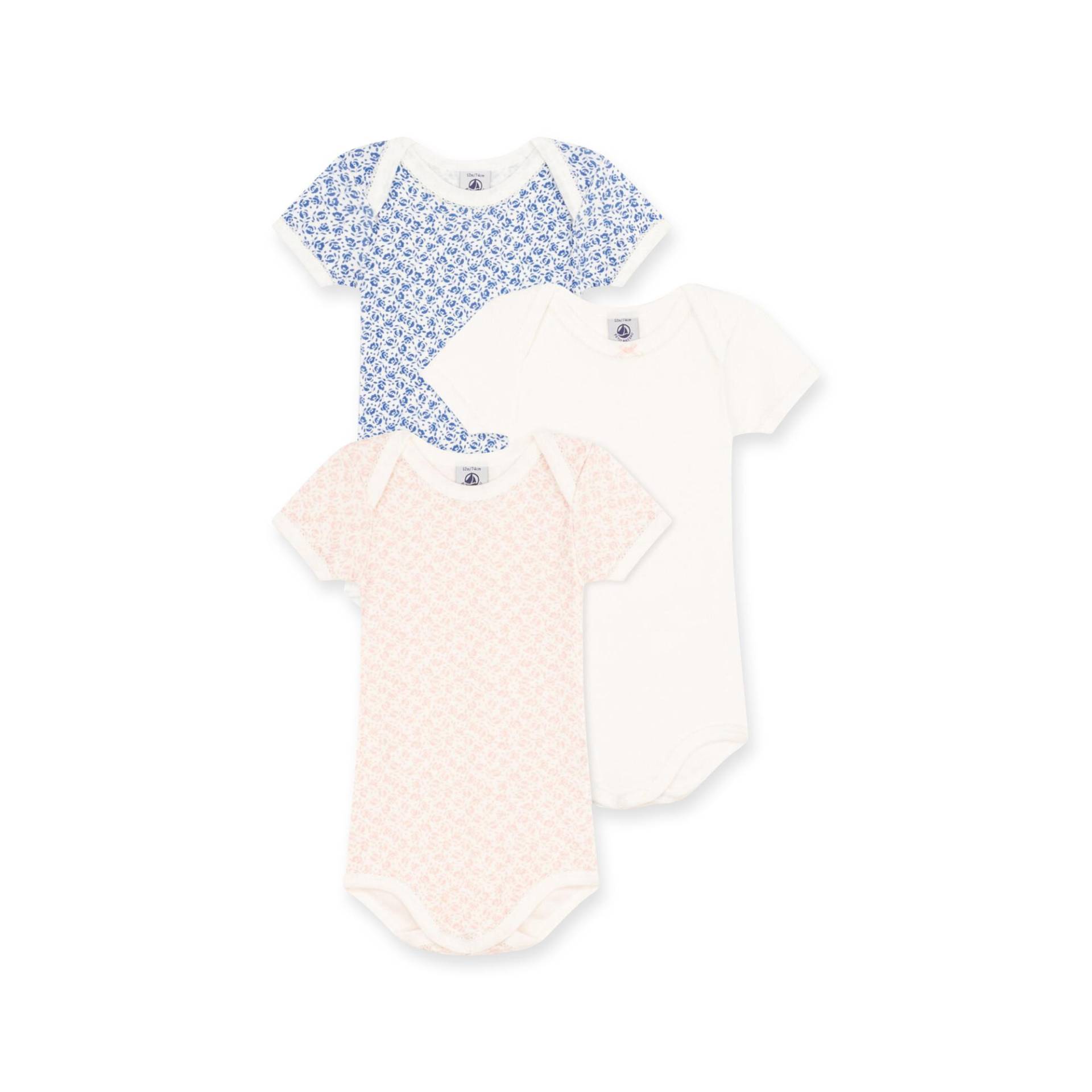 Triopack, Bodys, Kurzarm Unisex Multicolor 3 mesi von PETIT BATEAU