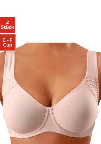 petite fleur Minimizer-BH, (Packung, 2 Stück), mit Bügel, mit doppellagigen Cups und breiteren Trägern von PETITE FLEUR