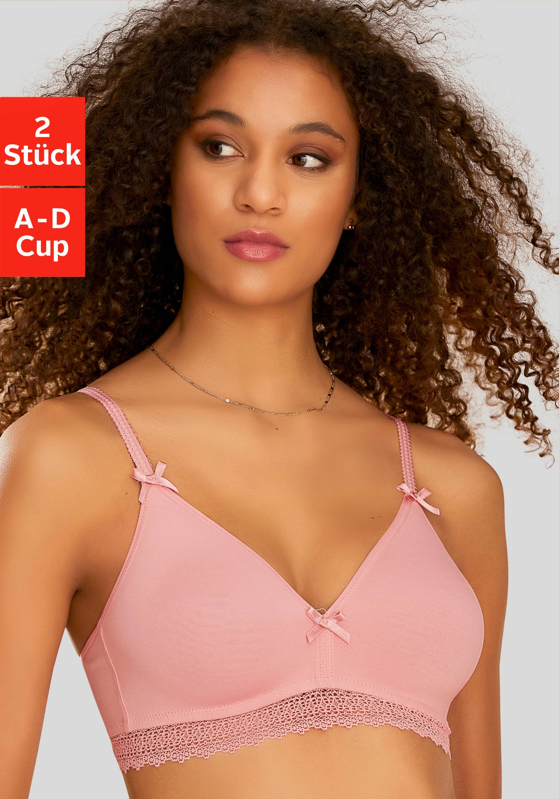 petite fleur Bralette-BH, ohne Bügel mit Spitzenband, aus weicher Baumwolle, Basic Dessous petite fleur Bralette-BH, ohne Bügel mit Spitzenband, aus weicher Baumwolle, Basic Dessous von PETITE FLEUR
