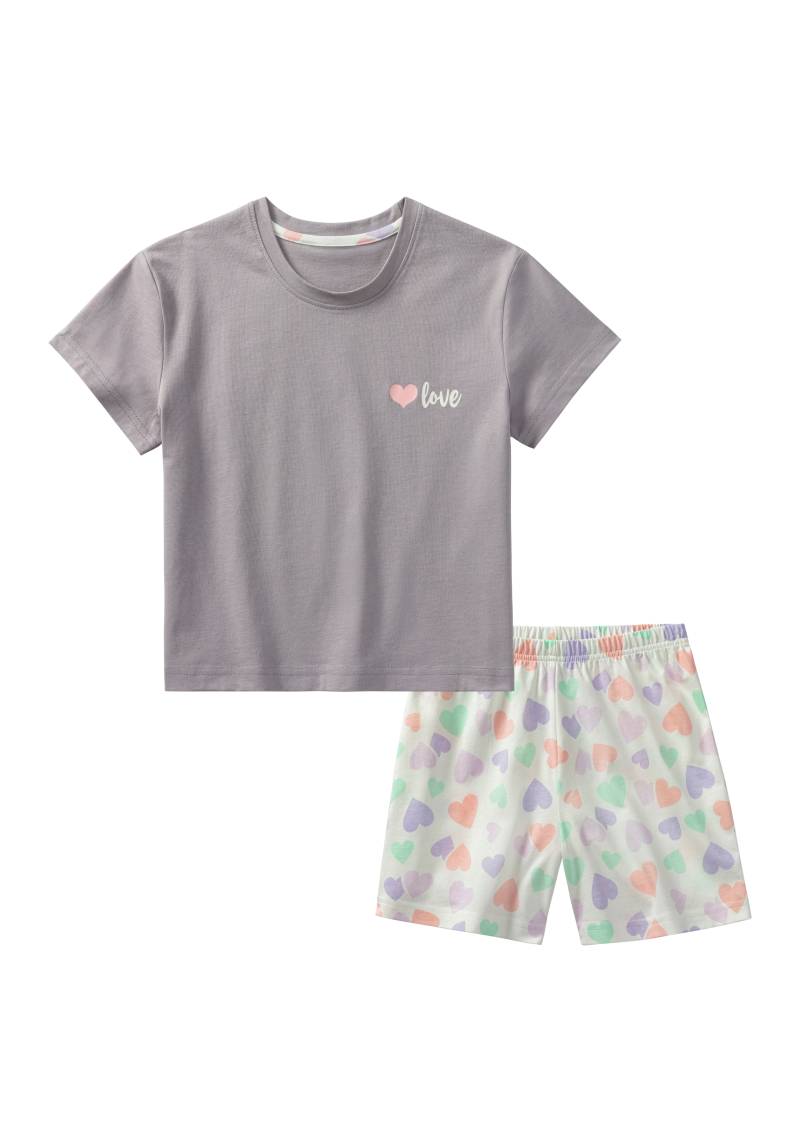 petite fleur Pyjama, (2 tlg., 1 Stück), Schlafanzug mit Hose im Herzchen Allover Print von PETITE FLEUR