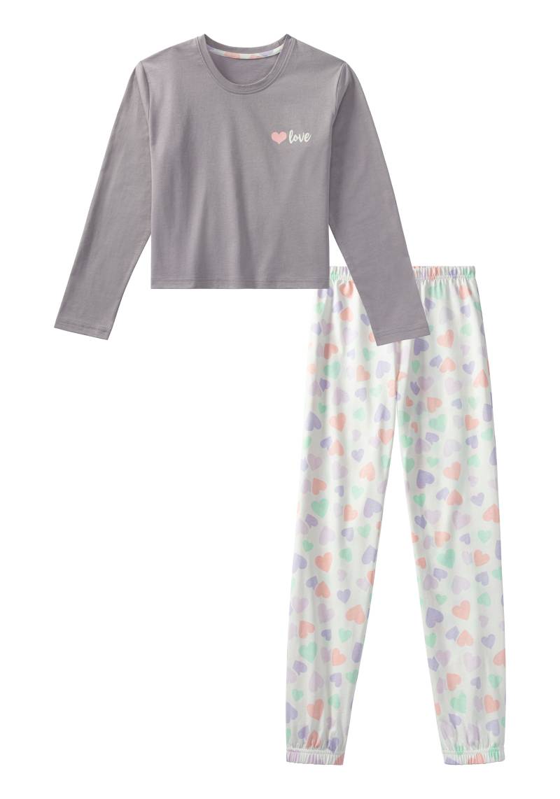 petite fleur Pyjama, (2 tlg., 1 Stück), Schlafanzug mit Hose im Herzchen Allover Print von PETITE FLEUR