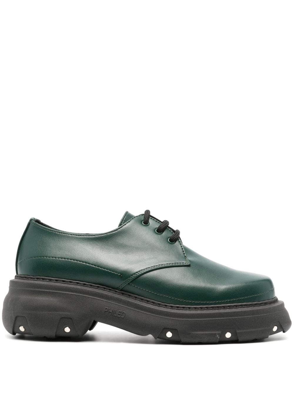 PHILEO 60mm AppleSkin™ platform Derby shoes - Green von PHILEO