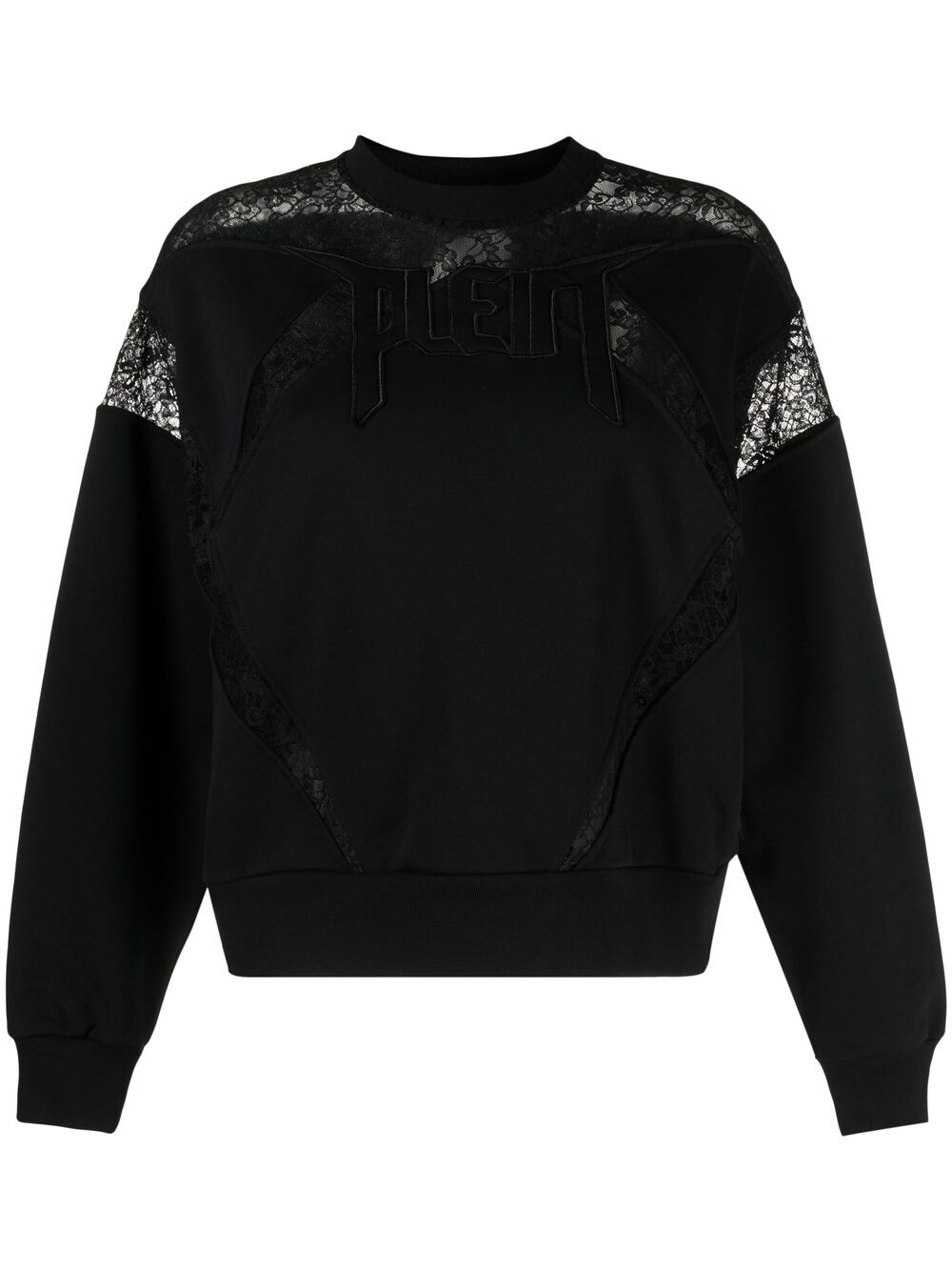 Philipp Plein lace-panelled logo sweatshirt - Black von Philipp Plein