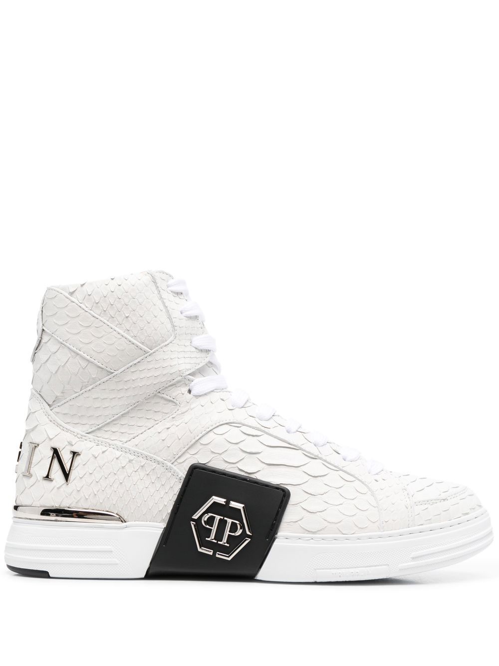 Philipp Plein snakeskin-effect high-top sneakers - Black von Philipp Plein