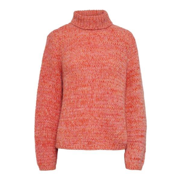 Pullover, Rollkragen, Langarm Damen Rot S von PIECES