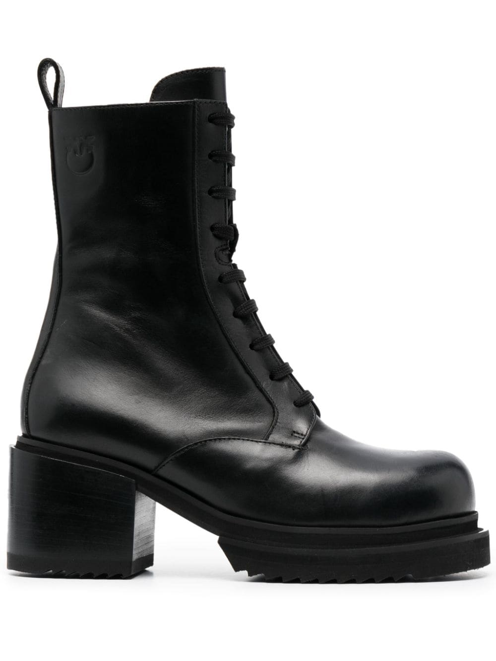 PINKO 70mm leather combat boots - Black von PINKO