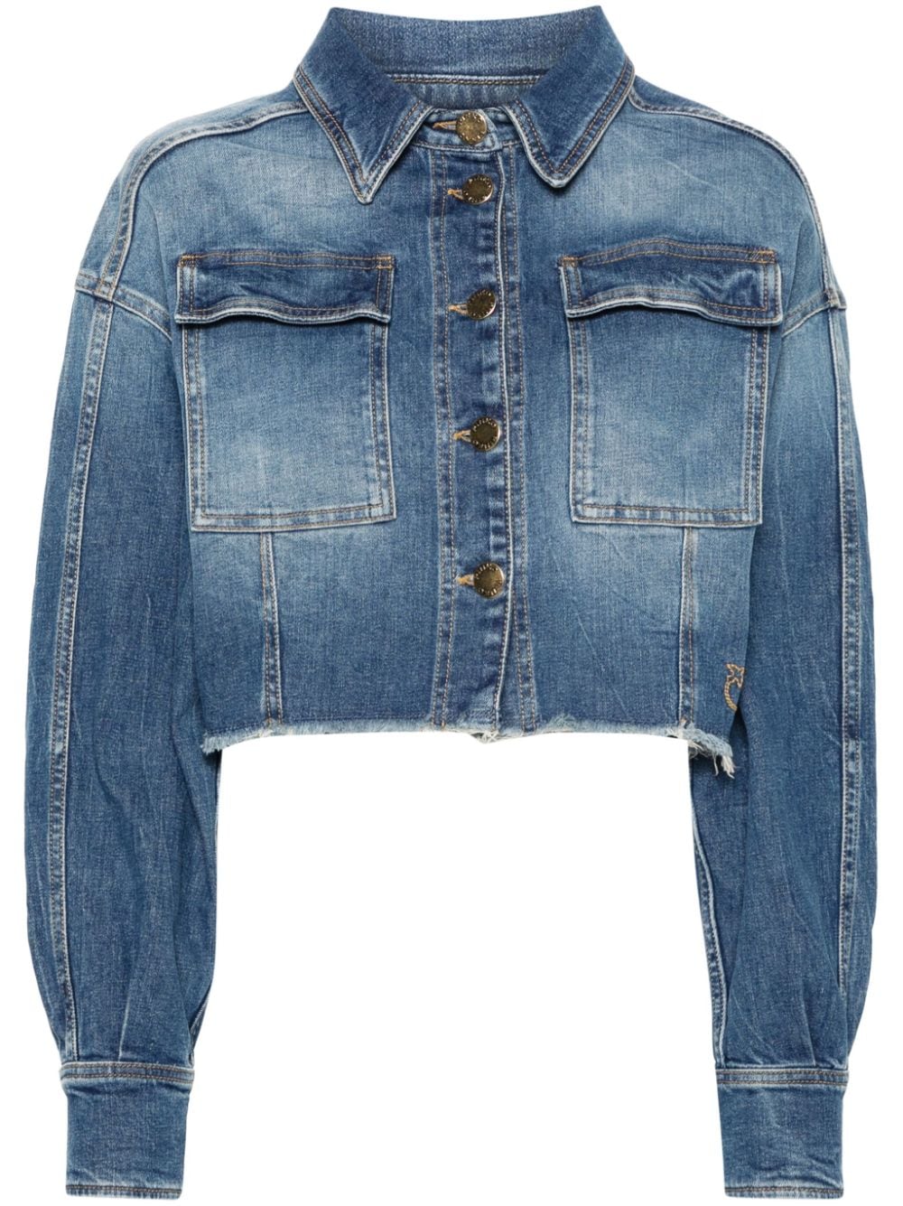 PINKO Ampollino cropped denim jacket - Blue von PINKO