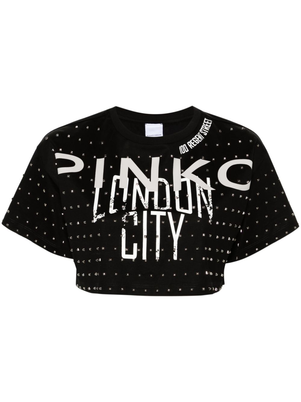 PINKO Bomba cotton cropped T-shirt - Black von PINKO