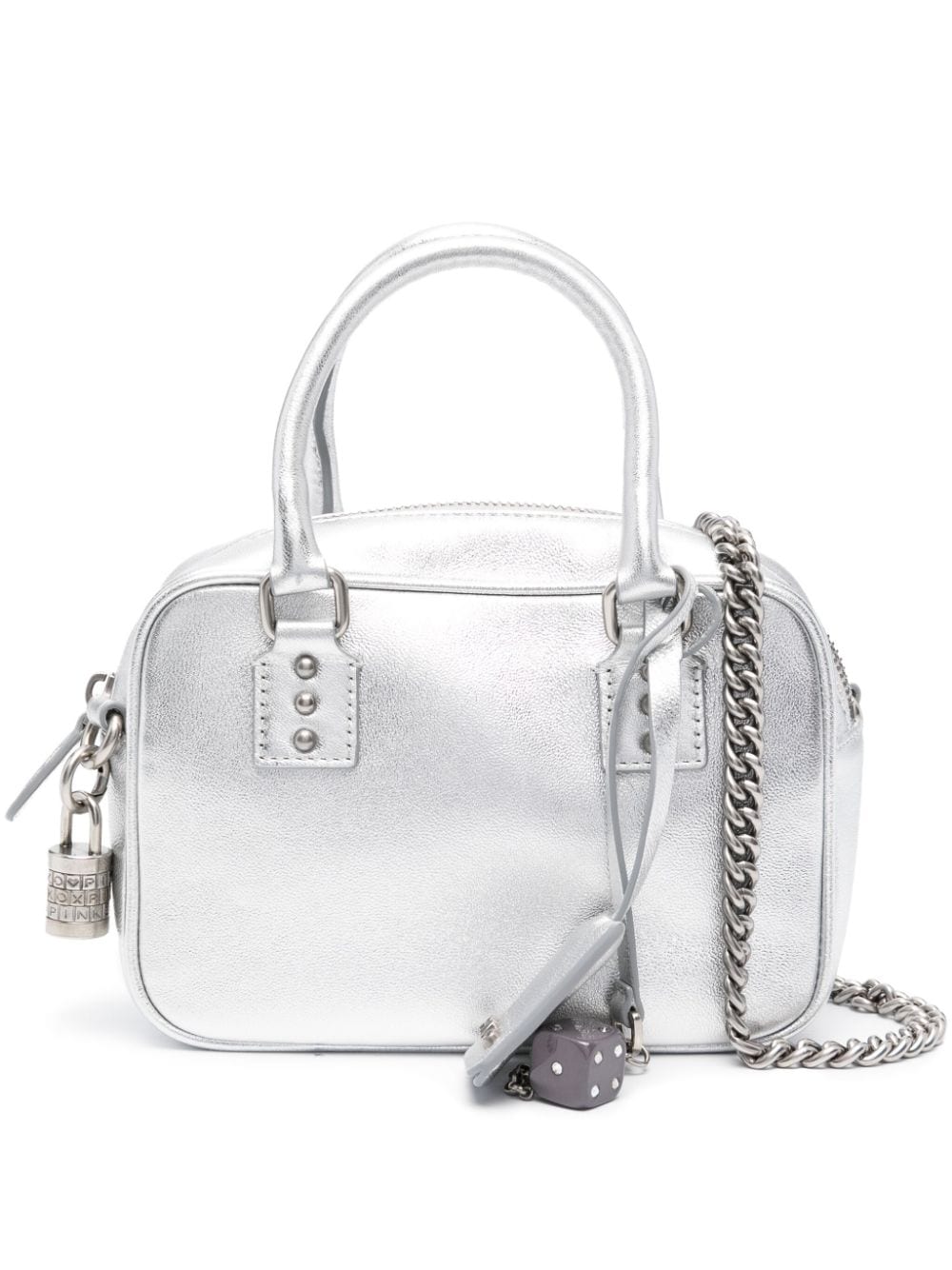 PINKO Bowling Mini tote bag - Silver von PINKO