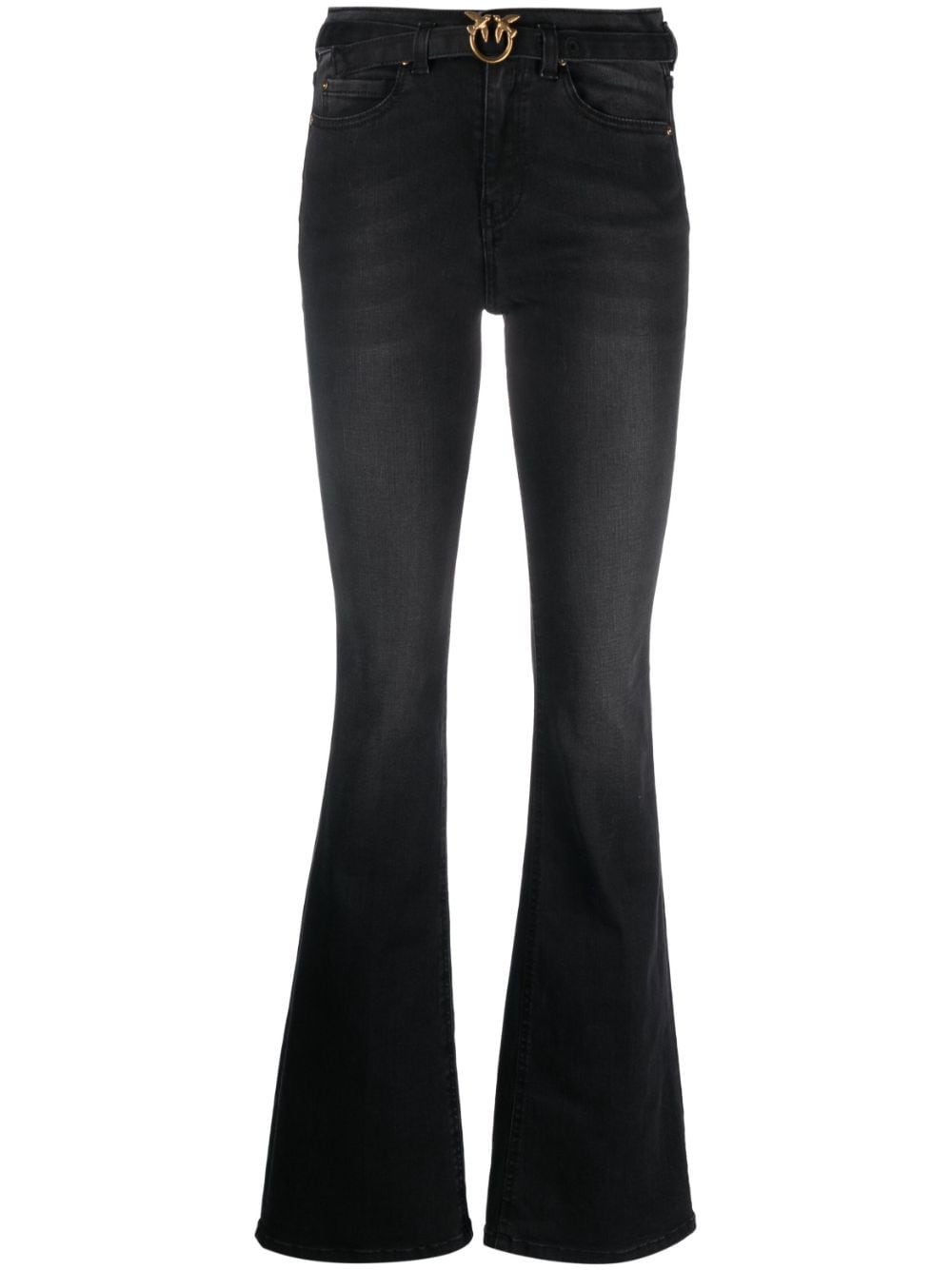 PINKO Flora belted flared jeans - Black von PINKO