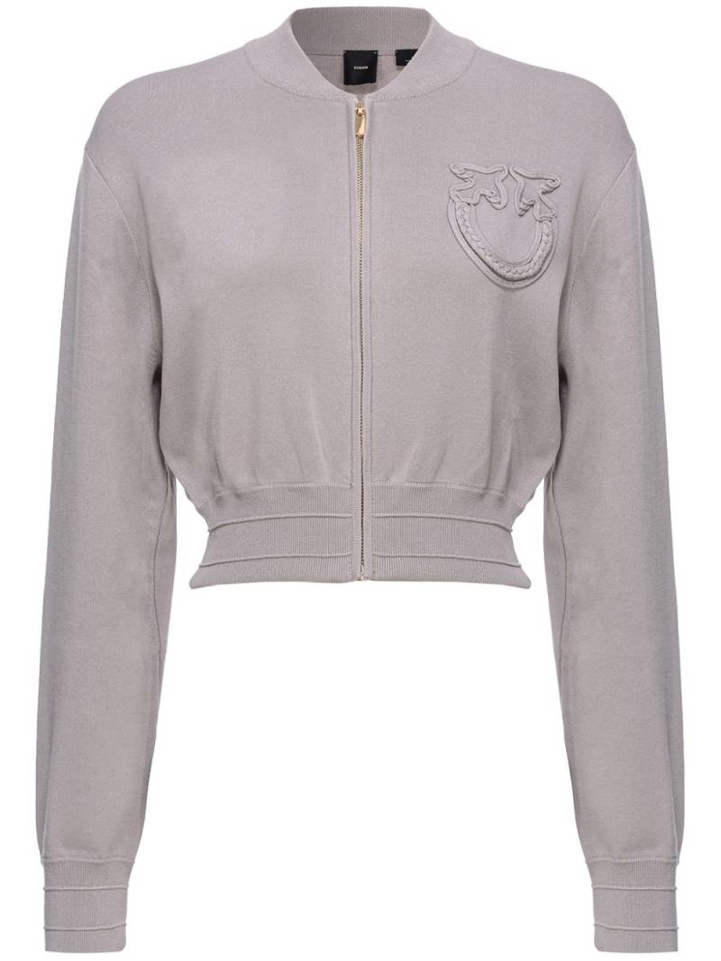 PINKO Love Bird-appliqué cropped jacket - Grey von PINKO