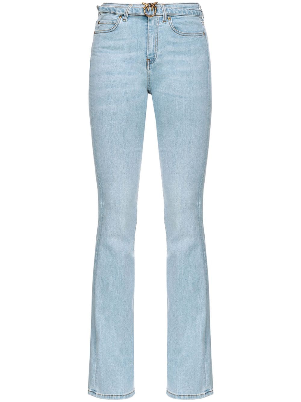 PINKO Love Bird belted skinny jeans - Blue von PINKO