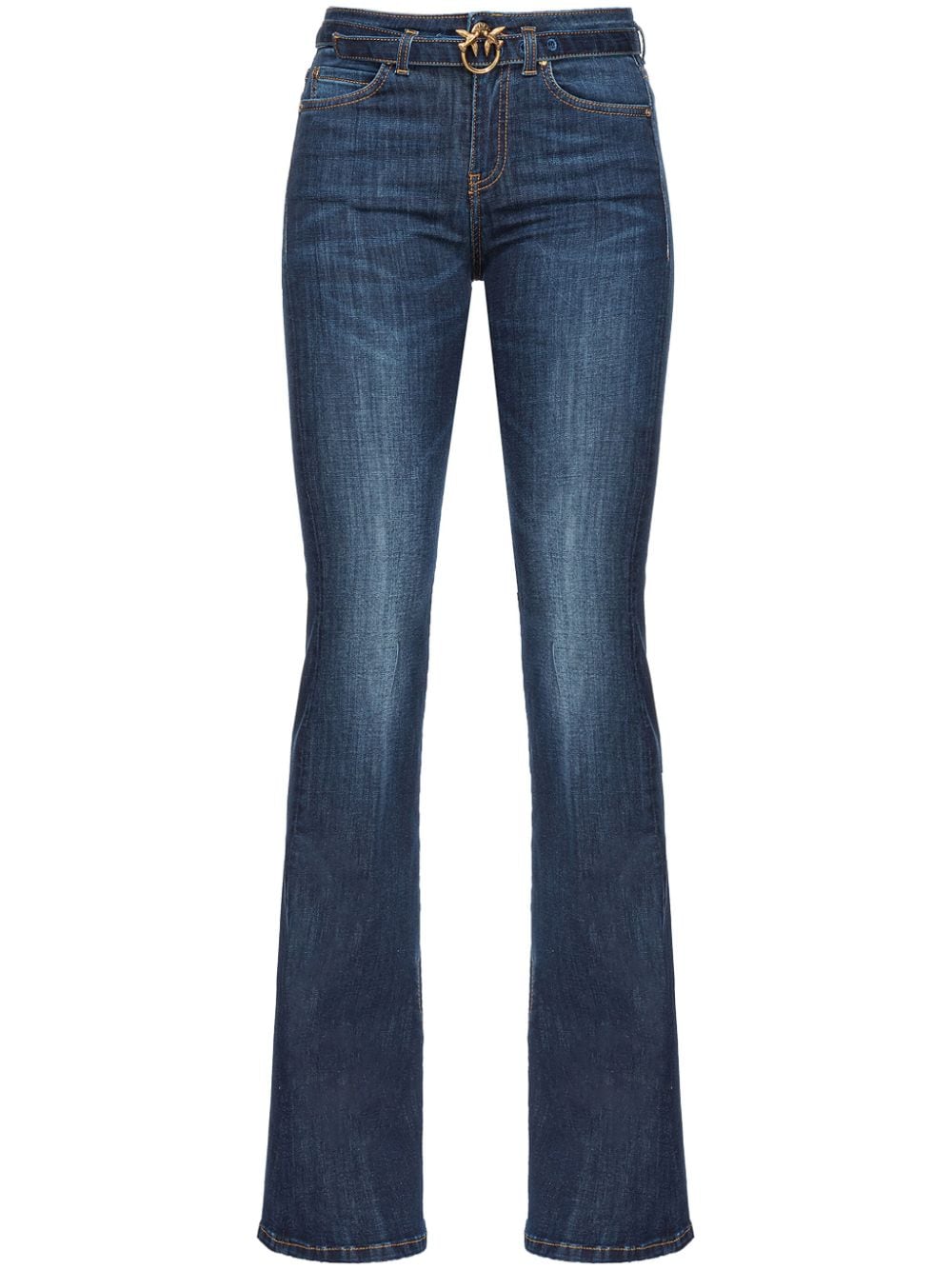 PINKO Love Birds-buckle flared jeans - Blue von PINKO