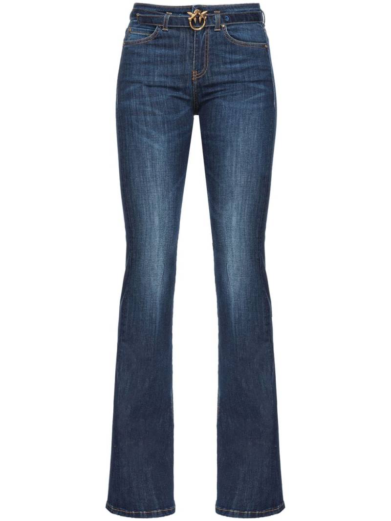 PINKO Love Birds-buckle flared jeans - Blue von PINKO