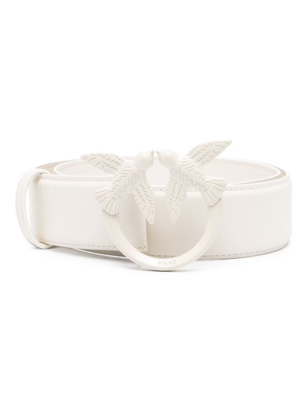 PINKO Love Birds-buckle leather belt - Neutrals von PINKO