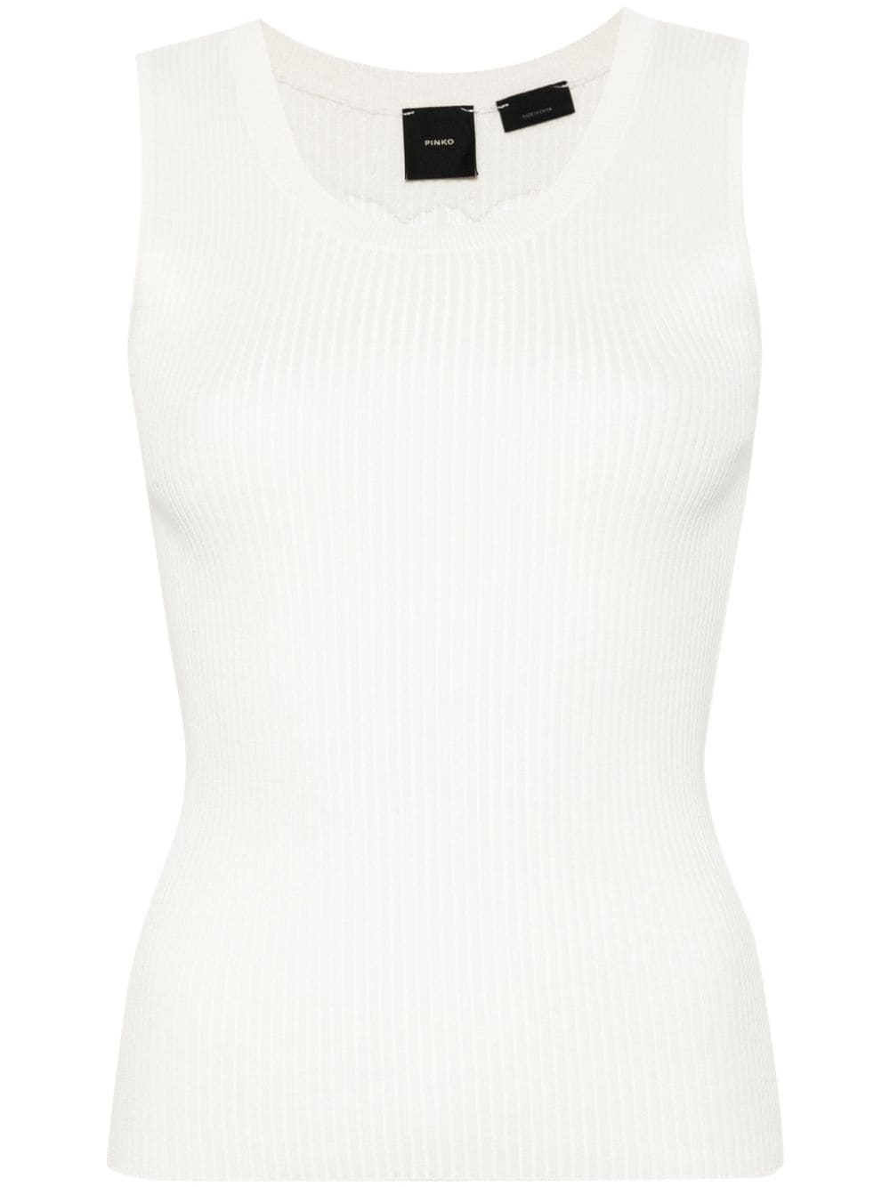 PINKO Love Birds-detailed knitted top - White von PINKO