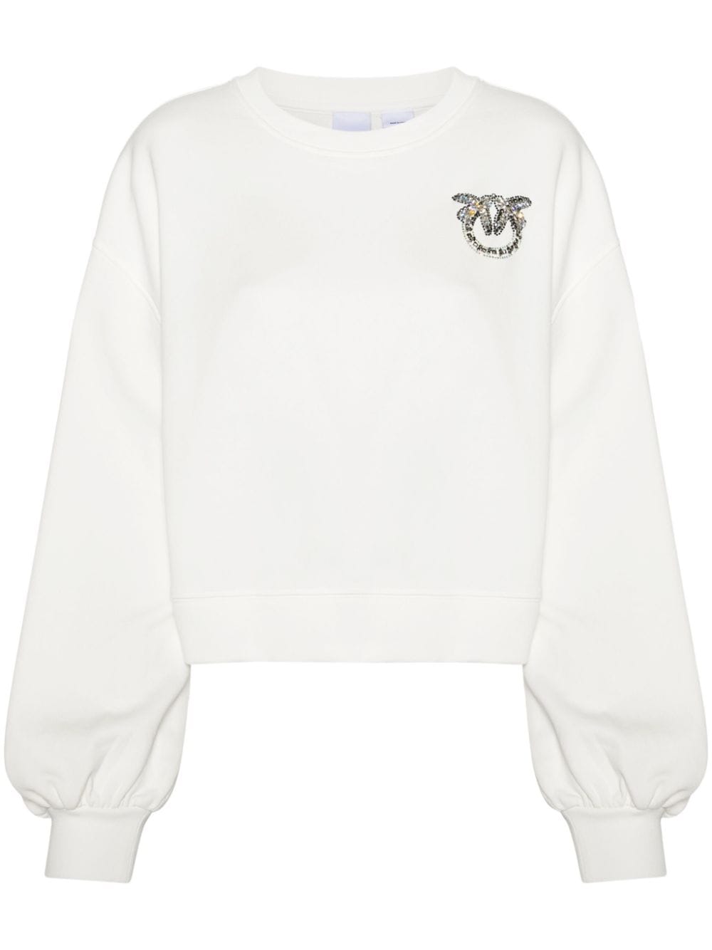 PINKO Love Birds-embellished sweatshirt - White von PINKO