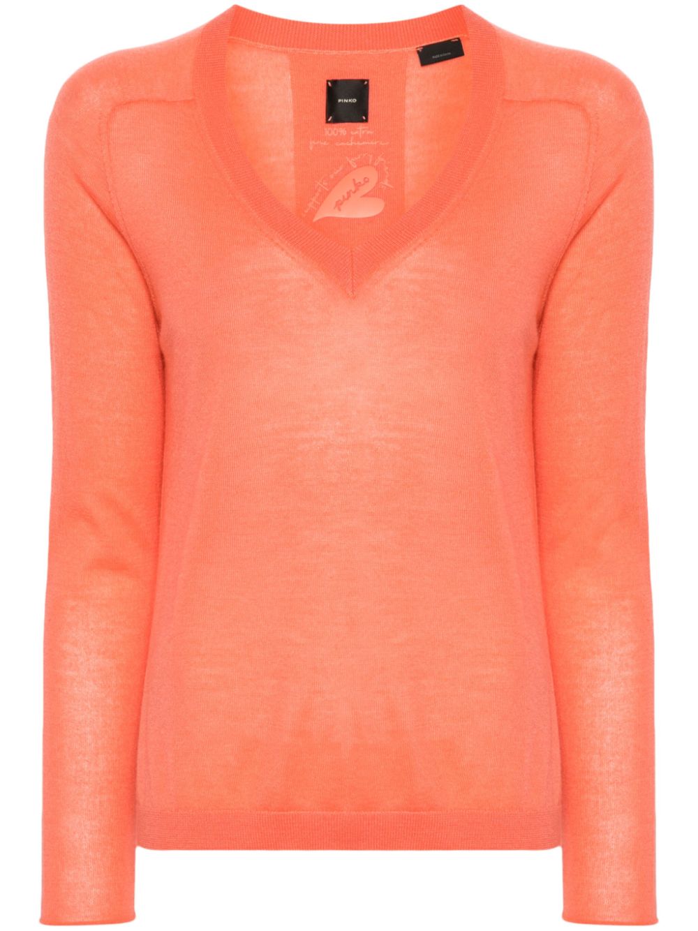 PINKO Love-Birds-motif ribbed jumper - Orange von PINKO