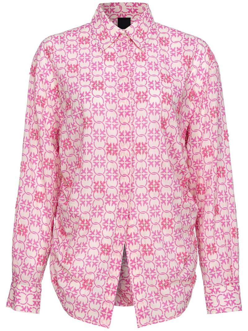 PINKO Love Birds-pattern cotton shirt von PINKO