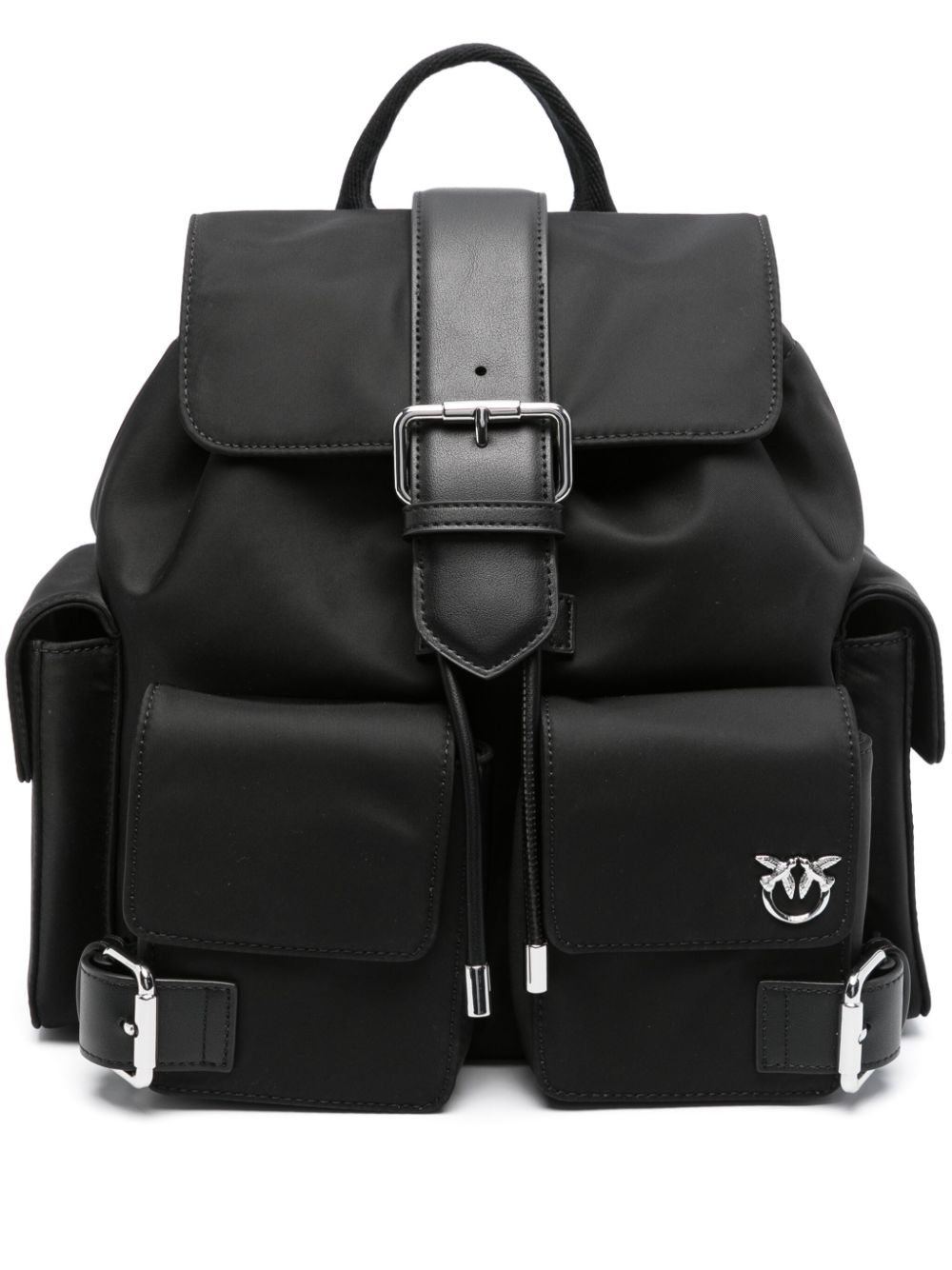 PINKO Love Birds plaque backpack - Black von PINKO