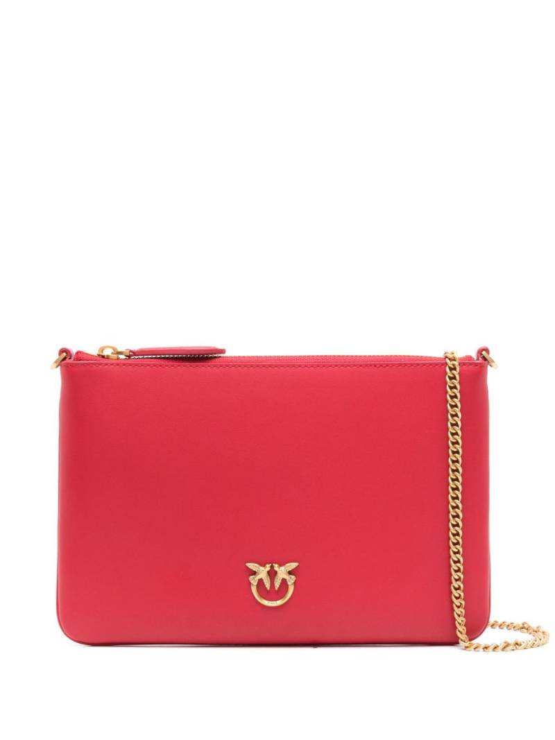 PINKO Love Birds-plaque leather crossbody bag - Red von PINKO