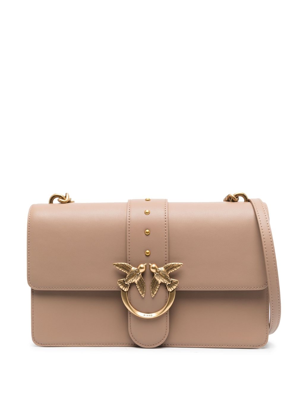 PINKO Love leather crossbody bag - Neutrals von PINKO