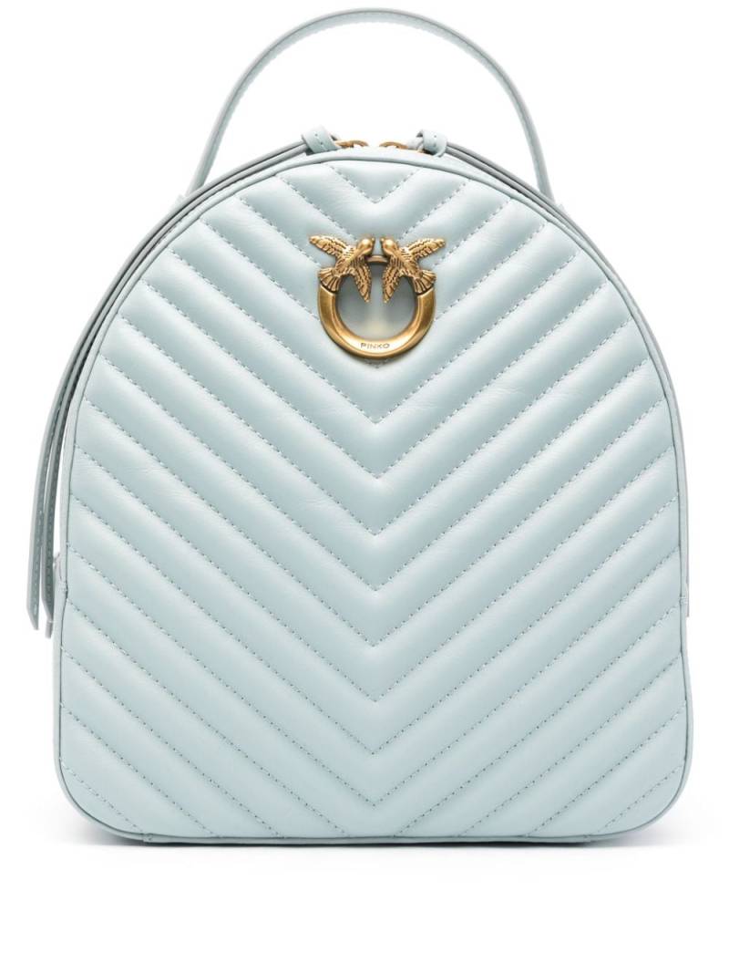 PINKO Love quilted leather backpack - Grey von PINKO